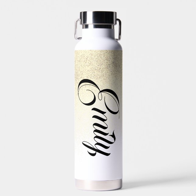 Bouteille d'eau à monogramme en script avec faux p (Avant)