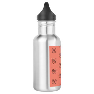 Bouteille d'eau à motif de noeud coquet rose migno