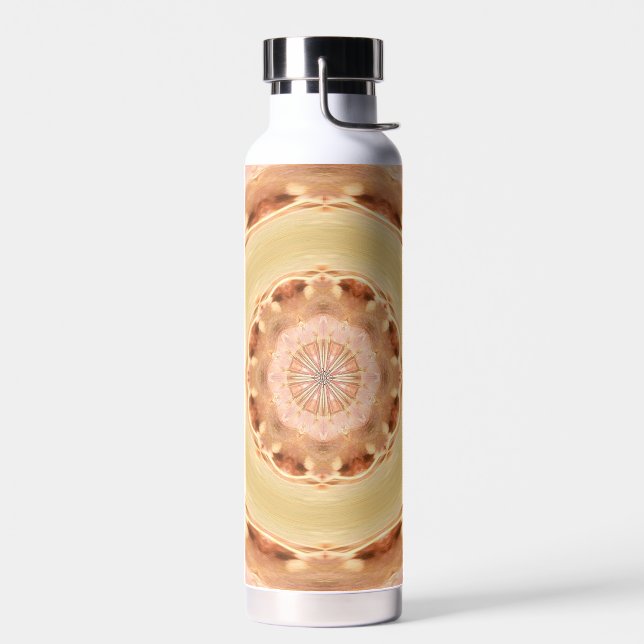 Bouteille d'eau à motif de rosette pêche (Gauche)