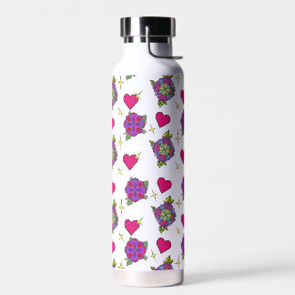 Bouteille d'eau à motif floral 