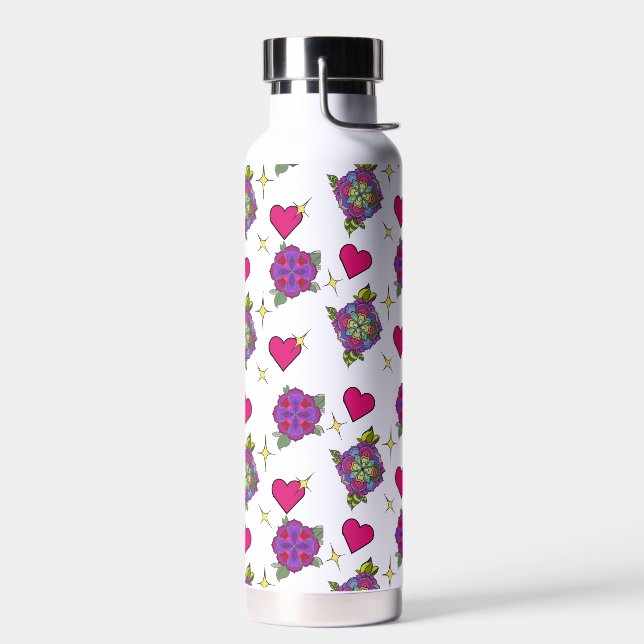 Bouteille d'eau à motif floral  (Gauche)