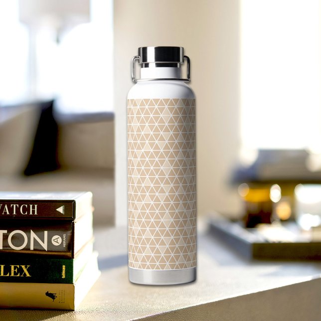 Bouteille d'eau à motif Triangles Beige (Créateur téléchargé)