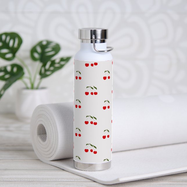 Bouteille d'eau à motifs de cerisier moderne rusti (Yoga)