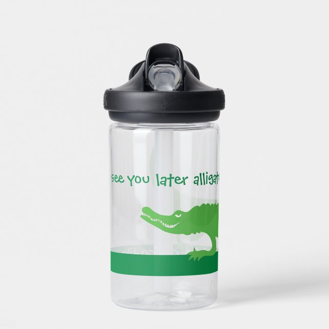 Bouteille D'eau À plus tard Alligator Vert  (Avant)