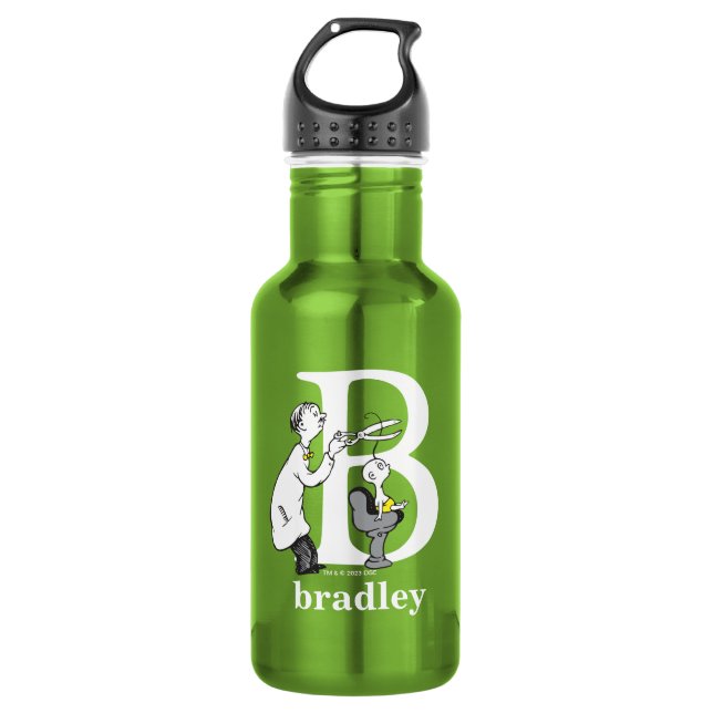 Bouteille D'eau ABC du Dr Seuss : Lettre B - Blanc | Ajouter Votre (Devant)