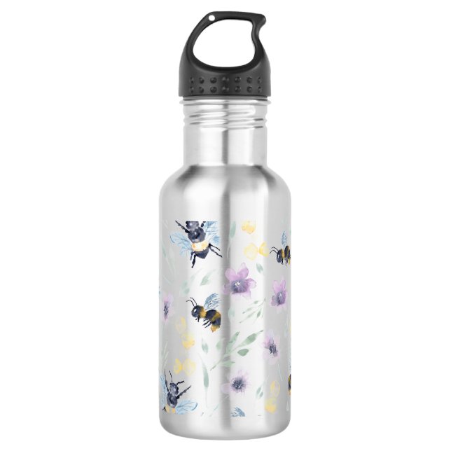 Bouteille D'eau Abeille aquarelle Motif (Devant)