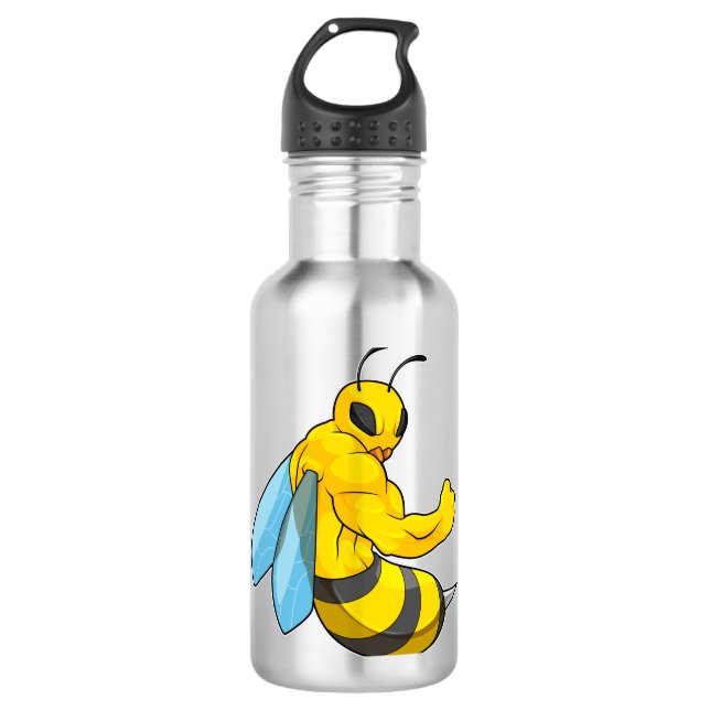 Bouteille D'eau Abeille comme culturiste (Devant)