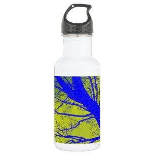Bouteille D'eau Abrégé sur bleu lumineux arbre d'aulne