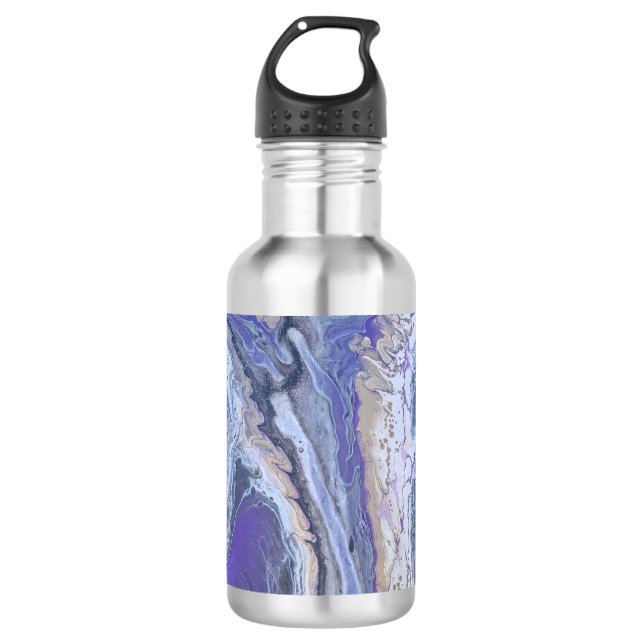 Bouteille D'eau Abstract Purple & Gold Mineral Veins Water Bottle (Devant)