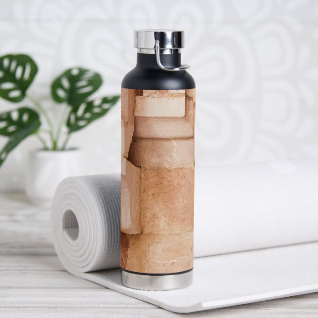 Bouteille d'eau Abstraite personnalisée aux tons B (Yoga (pivoté))