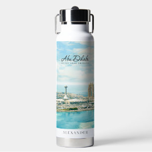 Bouteille D'eau Abu Dhabi Skyline Aquarelle Souvenir de Voyage