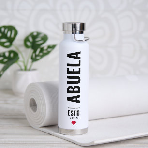 Bouteille D'eau Abuela   Grandma Espagnol Date personnalisée Simpl