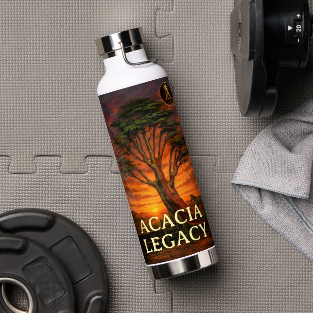 Bouteille D'eau Acacia Legacy™ Coucher de soleil doré | Collection (Salle de sport (pivotée))