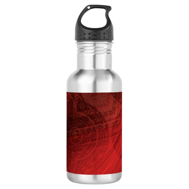 Bouteille D'eau Acceptation | Médaillons de méditation rouge (Devant)