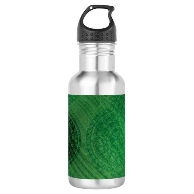 Bouteille D'eau Acceptation | Médaillons de méditation verte (Devant)