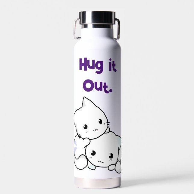 Bouteille D'eau Accrochez-Le À Des Chatons De Dessin, Mignonne Ami (Avant)