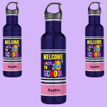 Bouteille D'eau Accueil Personnalisé Retour À L'École<br><div class="desc">Accueil Personnalisé Retour À L'École Bouteille en acier inoxydable. Customisez-le avec votre nom pour un look chic girly unique.</div>