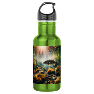 Bouteille D'eau achigan à grande bouche sous l'eau