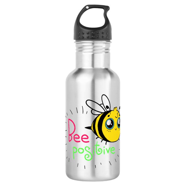Bouteille D'eau Adorable Bumble Bee Be Positive Motivational (Devant)
