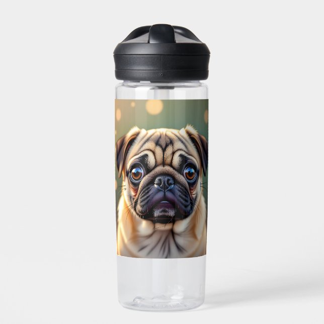 Bouteille D'eau Adorable Pug Close up | Cute Dog Personalized (Extérieur)