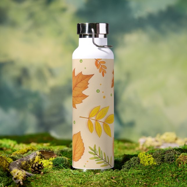 Bouteille D'eau "Aesthetic Autumn Leaves Pattern Water Bottle"  (Extérieur (pivotée))