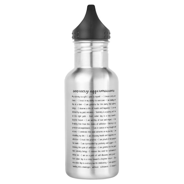 Bouteille D'eau Affirmations Sobriété N'importe quel nom Date Pers (Gauche)