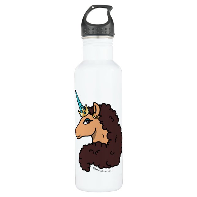 Bouteille D'eau Afro Unicorn | Divin (Devant)