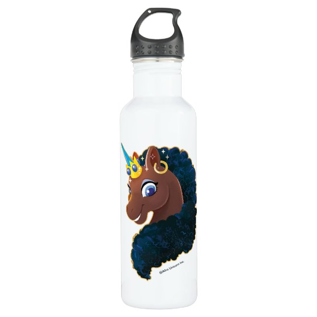 Bouteille D'eau Afro Unicorn | Magique (Devant)