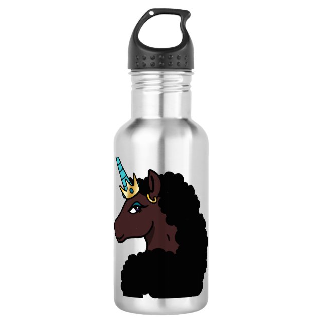 Bouteille D'eau Afro Unicorn | Magique (Devant)