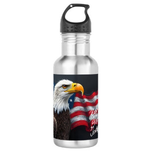 Bouteille D'eau Aigle chauve avec drapeau américain Art du 4 juill