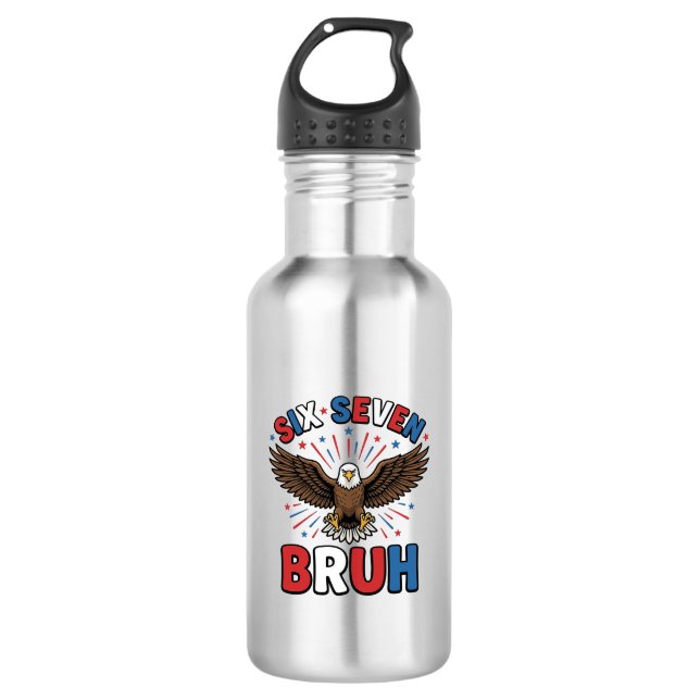 Bouteille D'eau Aigle Patriotique Six Sept Bruh Design Vectoriel_1 (Devant)