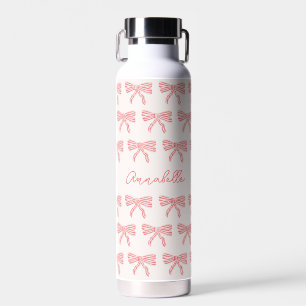 Bouteille D'eau Aiguilles rayées rose vif coquette esthétique