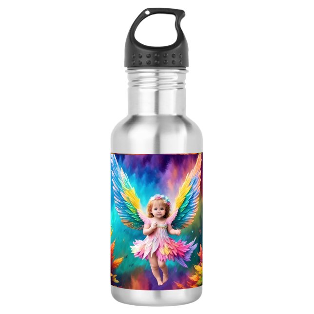 Bouteille D'eau Ailes d'ange de bébé mignon Art-38424 (Devant)