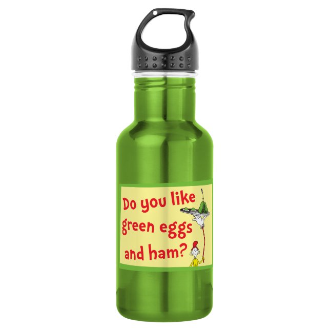 Bouteille D'eau Aimes-tu les œufs verts et le jambon? (Devant)