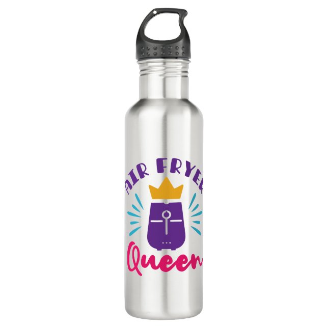 Bouteille D'eau Air Fryer Queen Cook Chef Cuisine Femmes Filles (Devant)