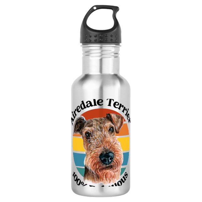 Bouteille D'eau Airedale Terrier citation drôle (Devant)