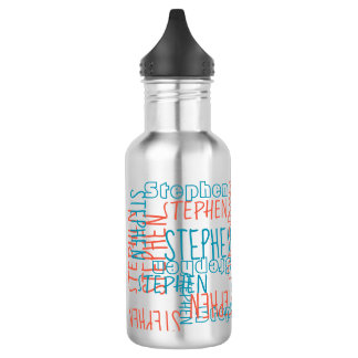 Bouteille D'eau Ajouter Un Nom Personnalisé Collage Typographie Tu