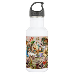 Bouteille D'eau Alice au pays des merveilles Tea Party Art