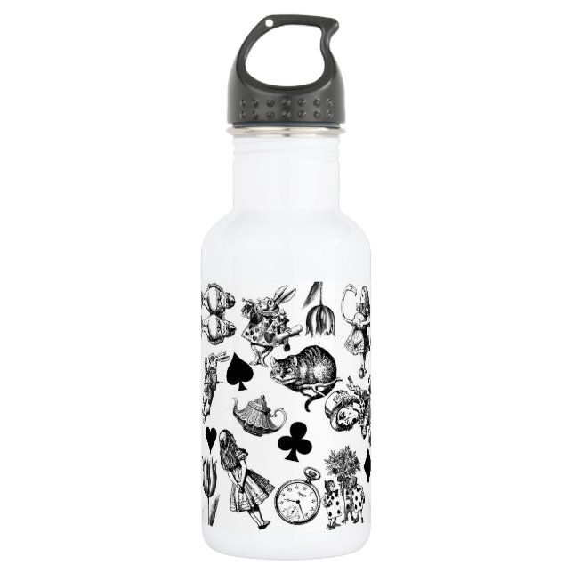 Bouteille D'eau Alice Lapin Blanc Wonderland Classique (Devant)