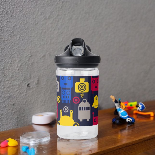 Bouteille D'eau Alien Doodle vaisseau et Motif robotique (Water Bottle )