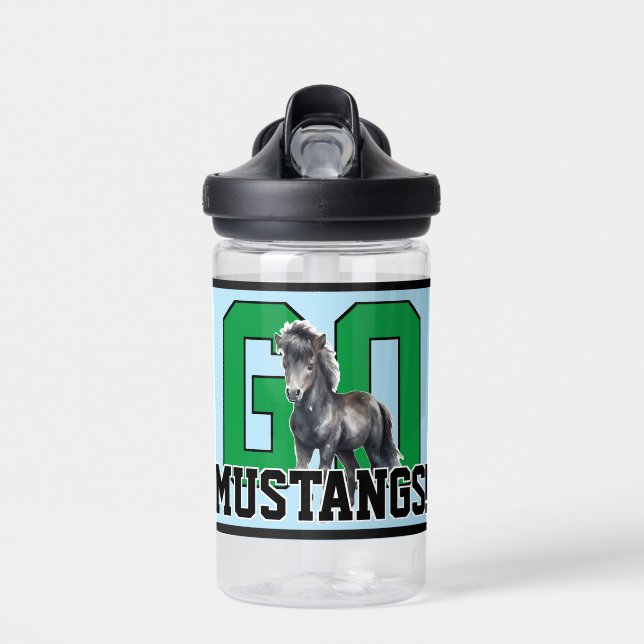 Bouteille D'eau Allez les Mustangs ! Équipe sportive pour enfants  (Avant)