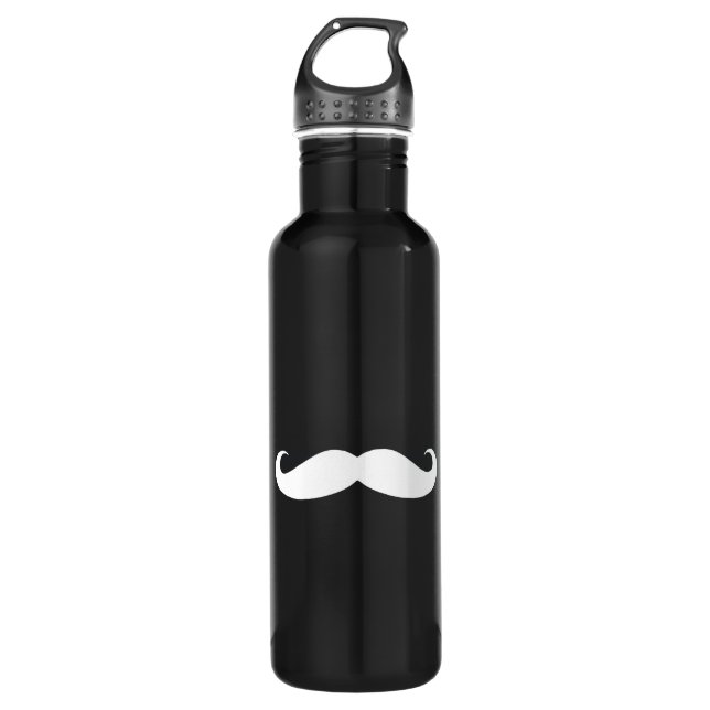Bouteille D'eau Aluminium de moustache de hippie (Devant)