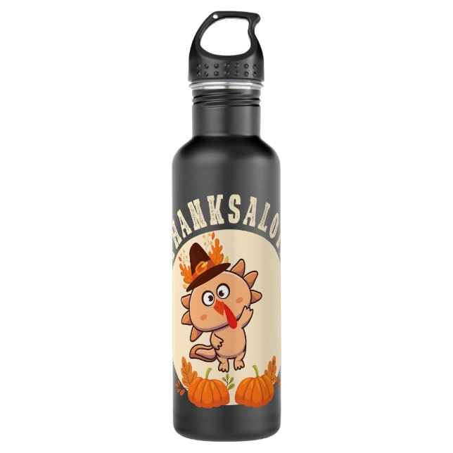 Bouteille D'eau Amateurs de l'Axolotl mignonne Thanksgiving Axolot (Devant)