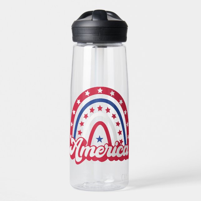 Bouteille D'eau America Boho Rainbow 4 de juillet 1776 (Avant)