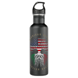 Bouteille D'eau American Grown Italian Roots Italy Flag