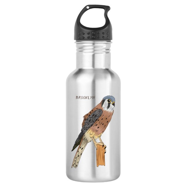 Bouteille D'eau American Kestrel bird illustration (Devant)