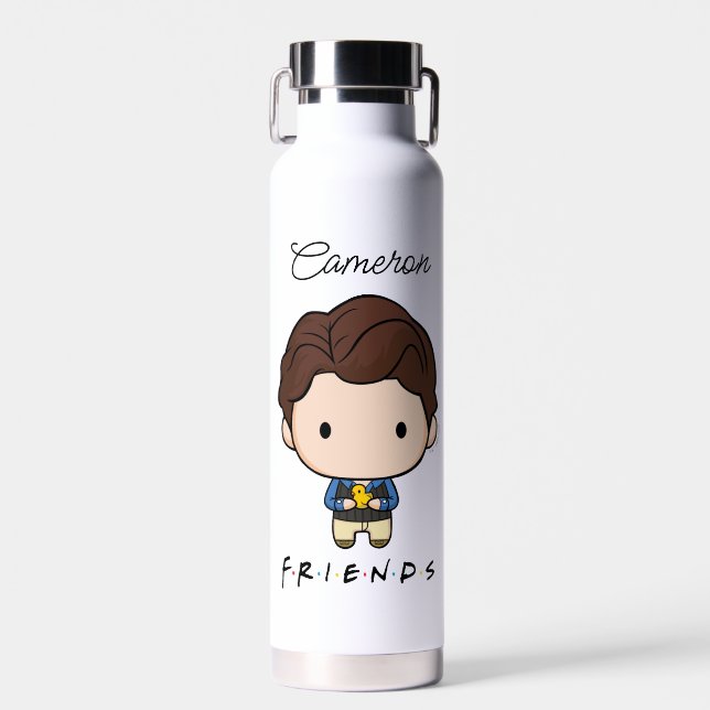 Bouteille D'eau AMIS™ | Chandler Chibi | Ajouter Votre Nom (Avant)