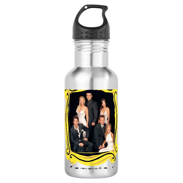 Bouteille D'eau AMIS™ | Groupe en noir et blanc (Devant)