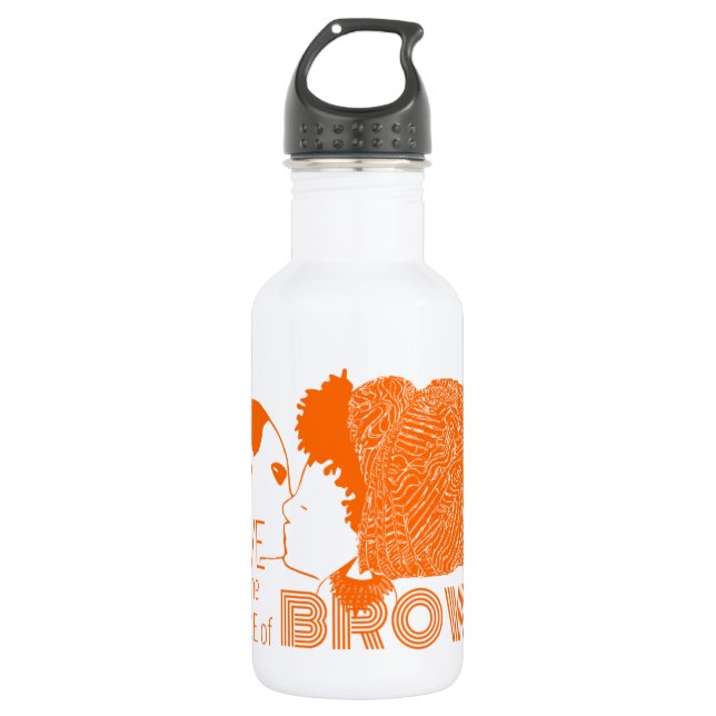 Bouteille D'eau AMOUR Brown en ORANGE (Devant)