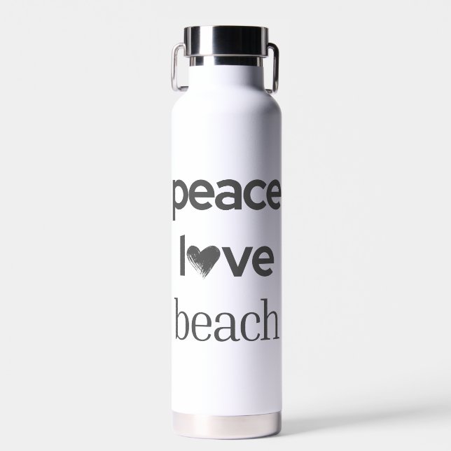 Bouteille D'eau Amour de la plage Paix | Déclaration Moderne Premi (Avant)